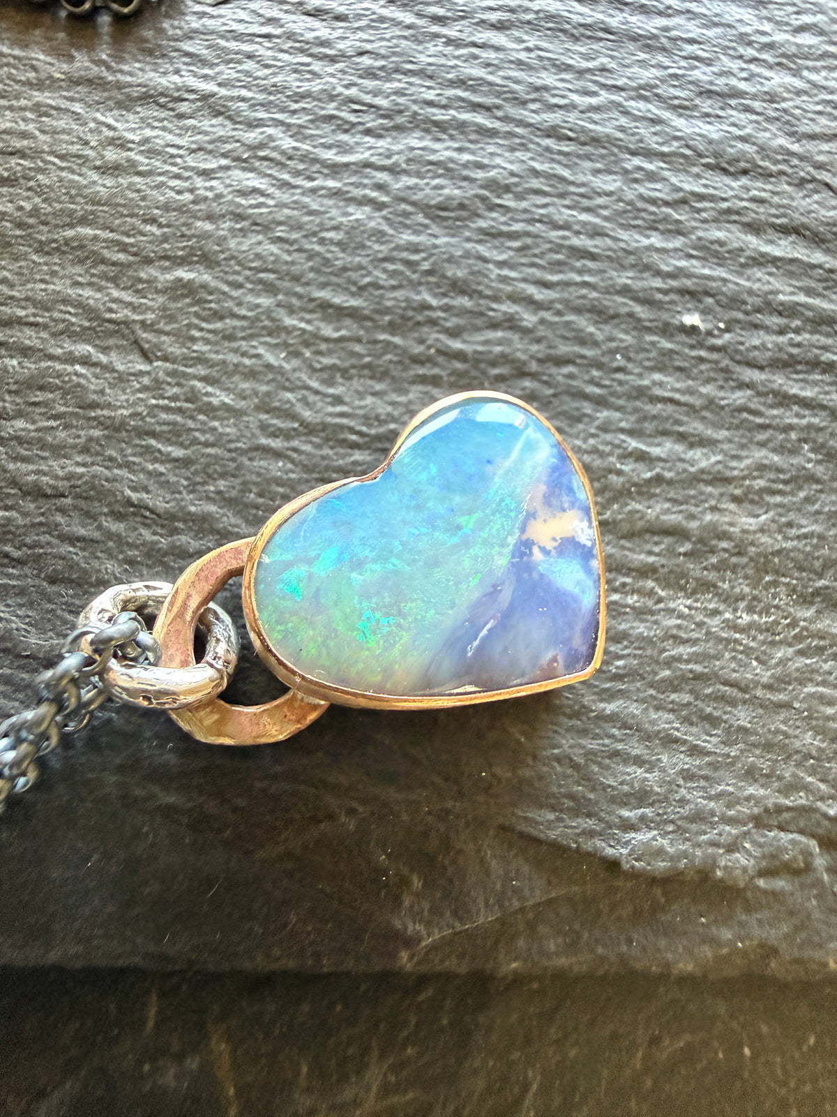 Baby Blue Opal Heart