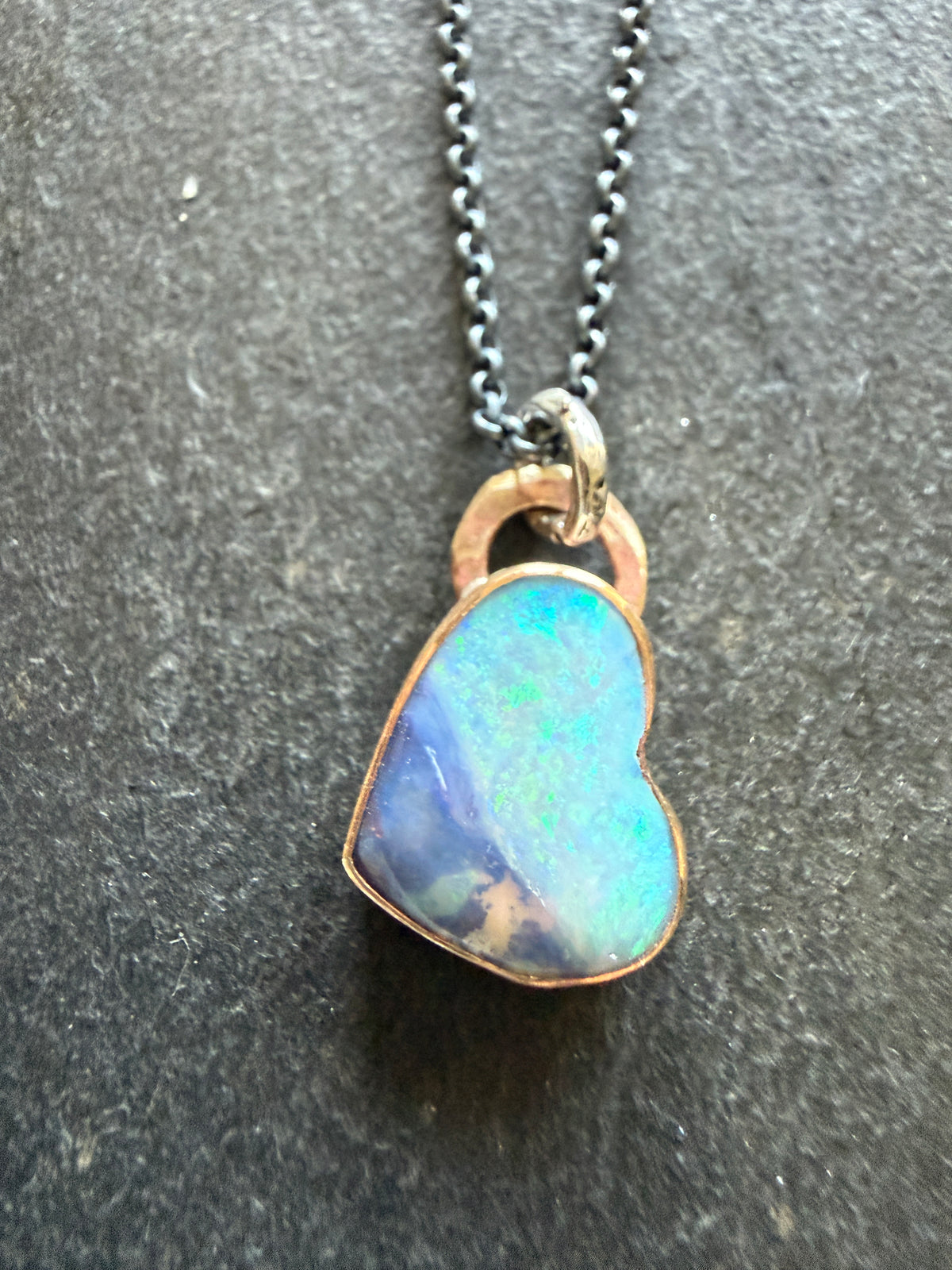 Baby Blue Opal Heart