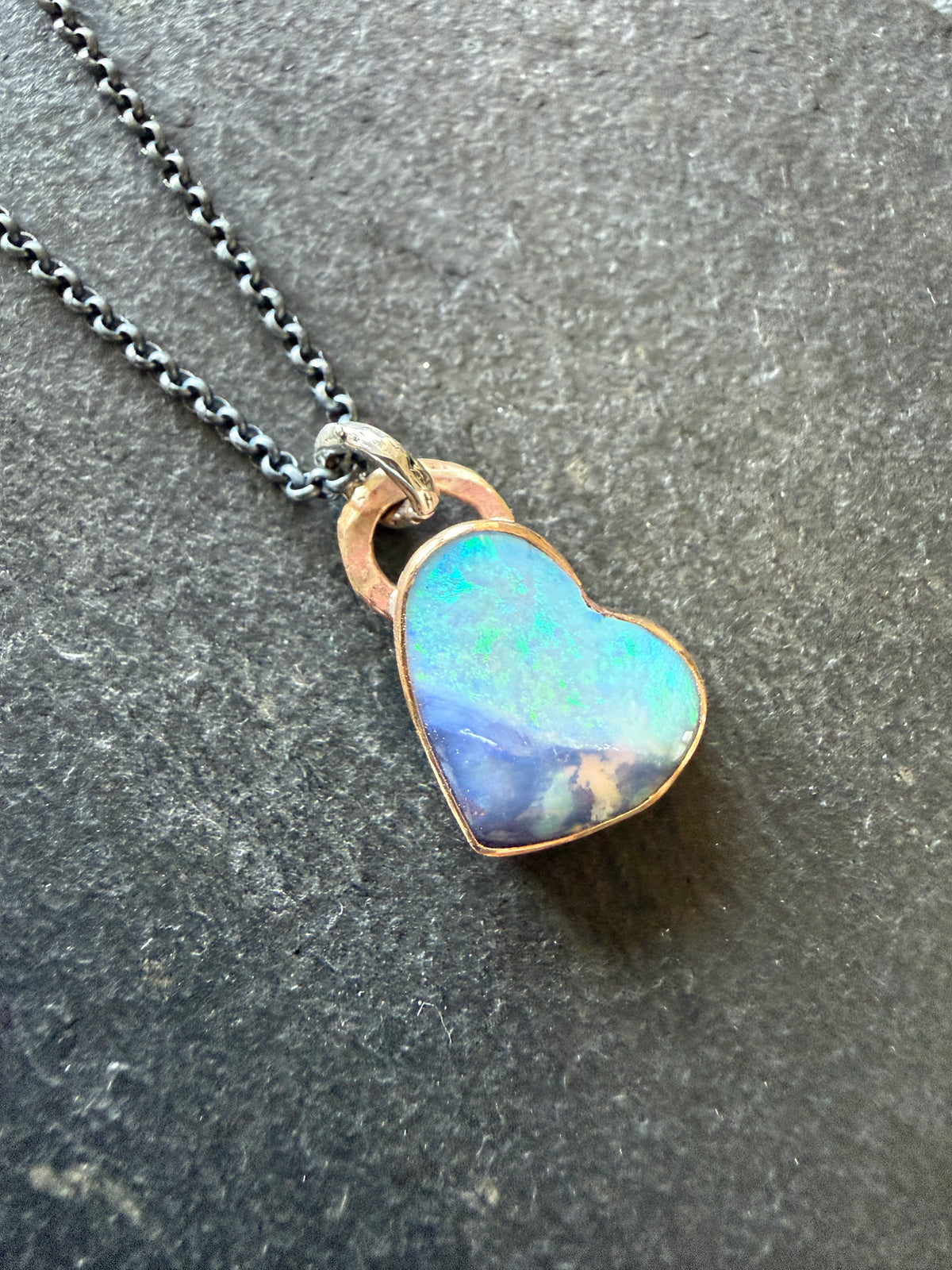 Baby Blue Opal Heart