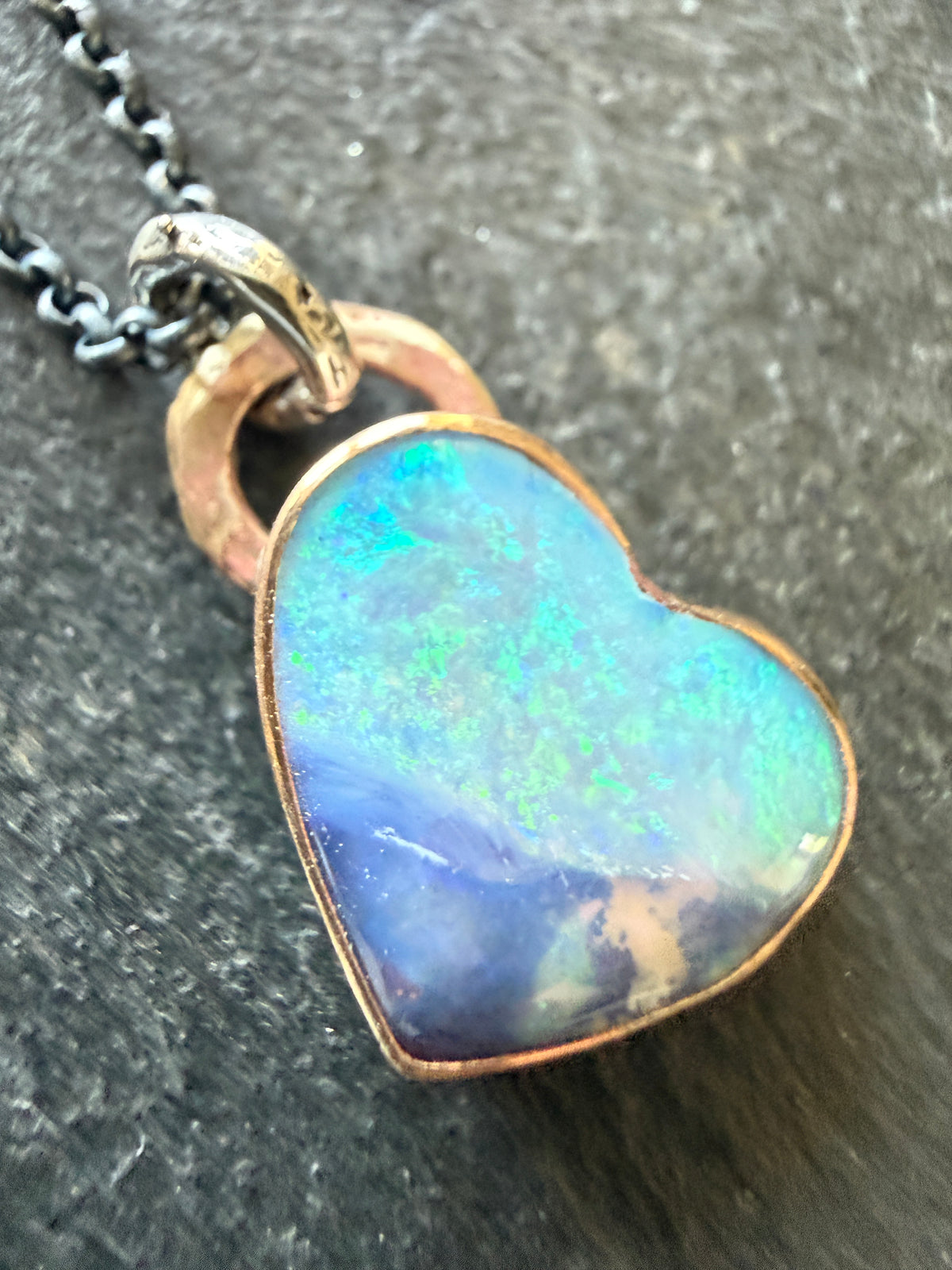 Baby Blue Opal Heart