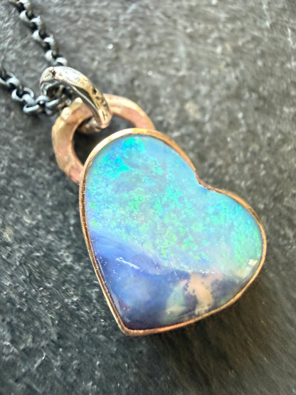Baby Blue Opal Heart