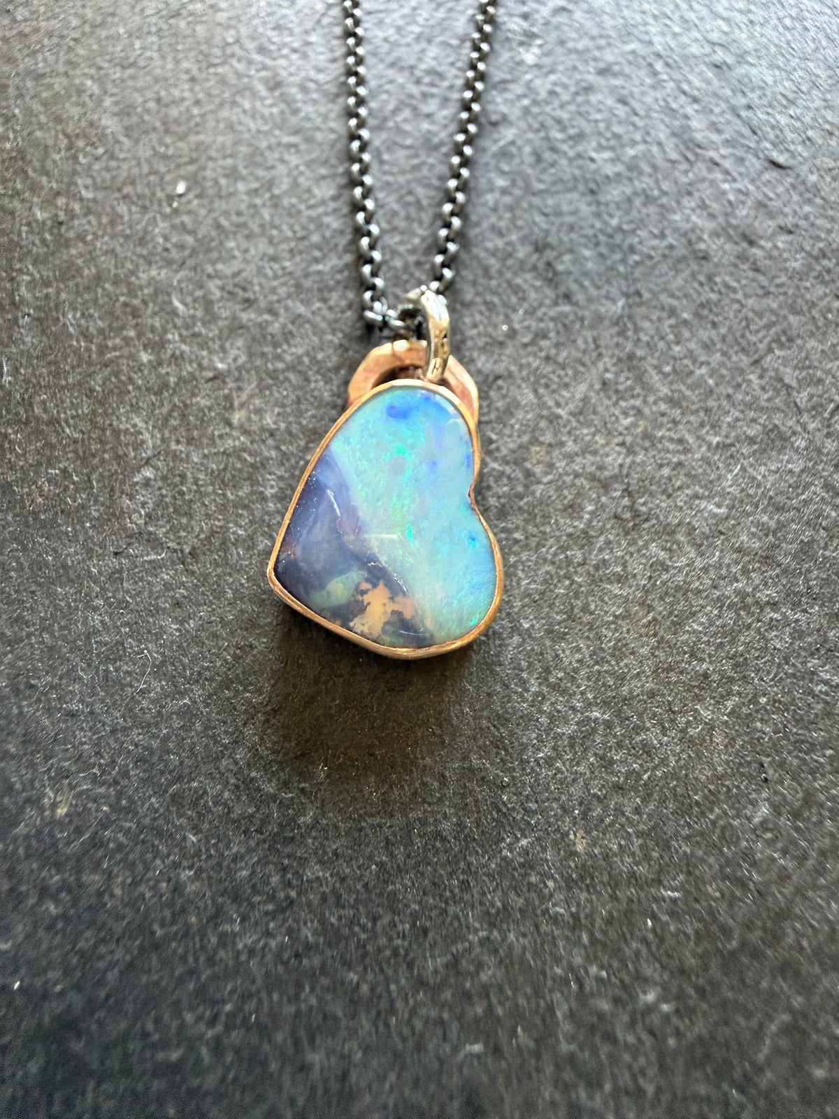 Baby Blue Opal Heart