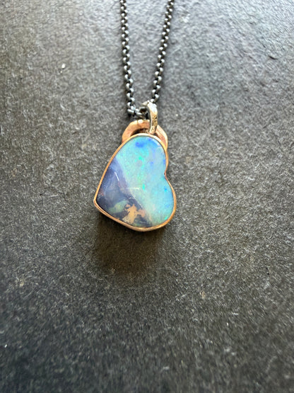 Baby Blue Opal Heart