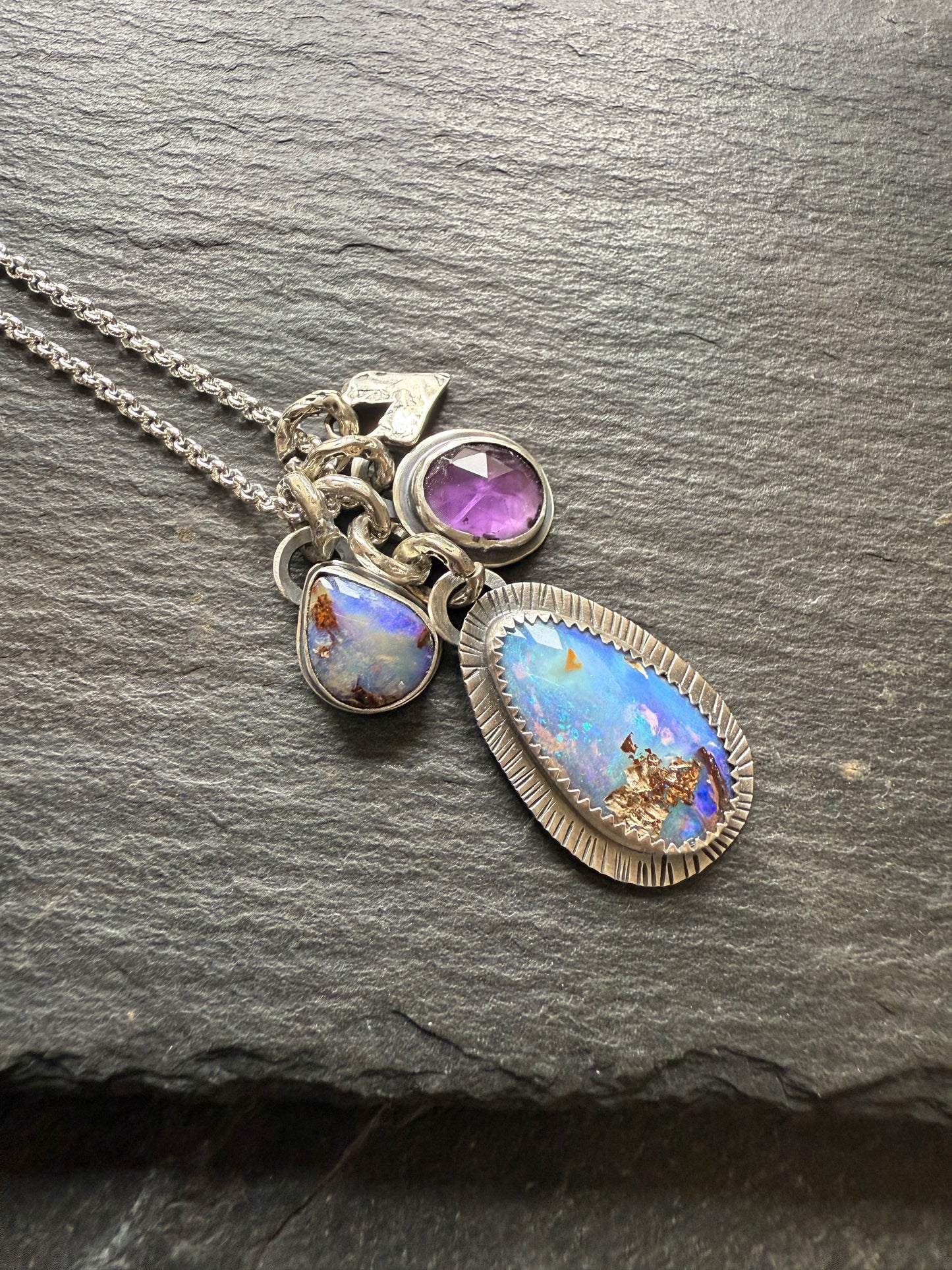 Purple Gemstone Charm Pendant