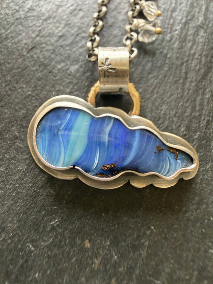 Blue Cloud Opal with Herkimer Diamonds