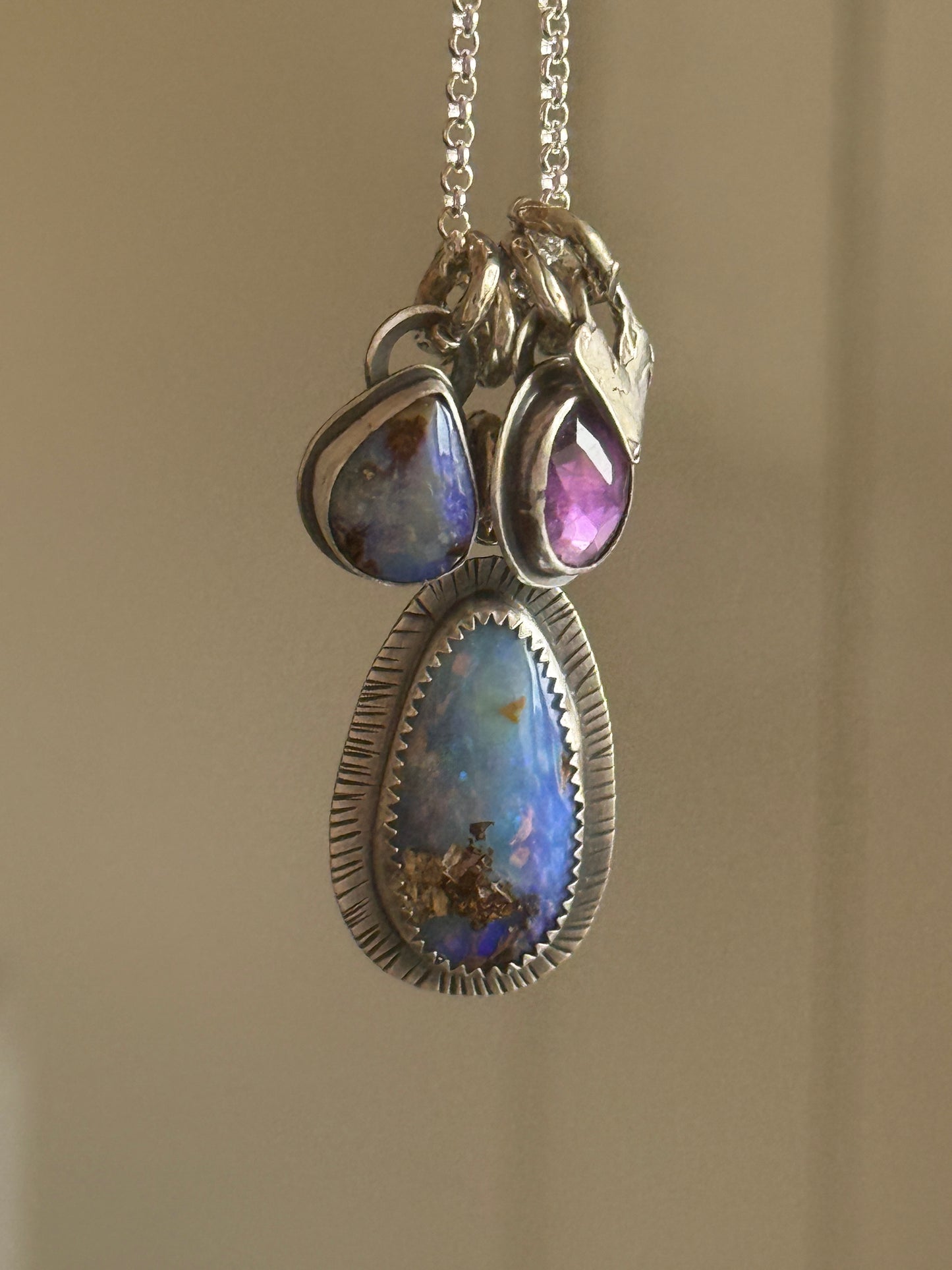 Purple Gemstone Charm Pendant