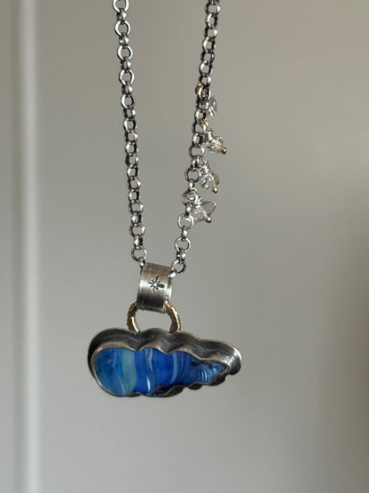 Blue Cloud Opal with Herkimer Diamonds