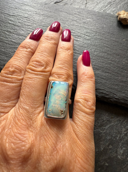 Boulder Opal Ring US 5