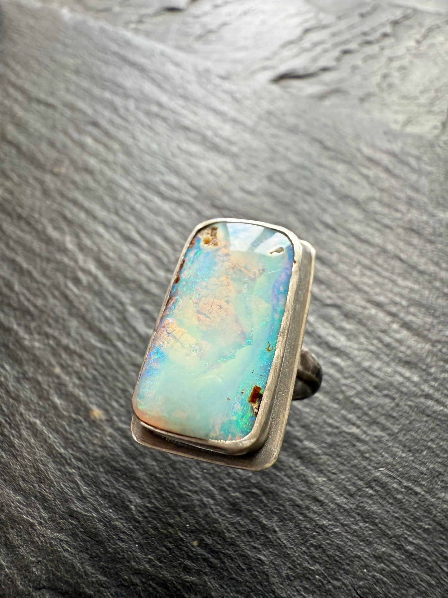 Boulder Opal Ring US 5