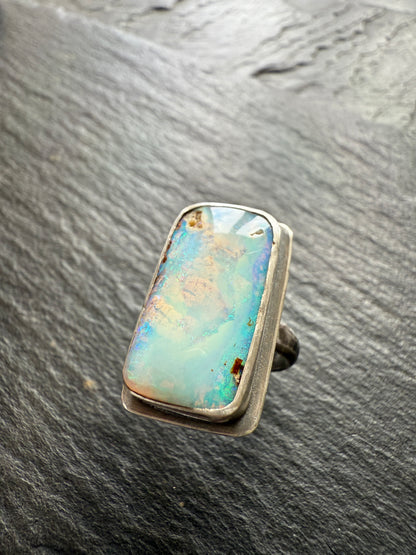 Boulder Opal Ring US 5