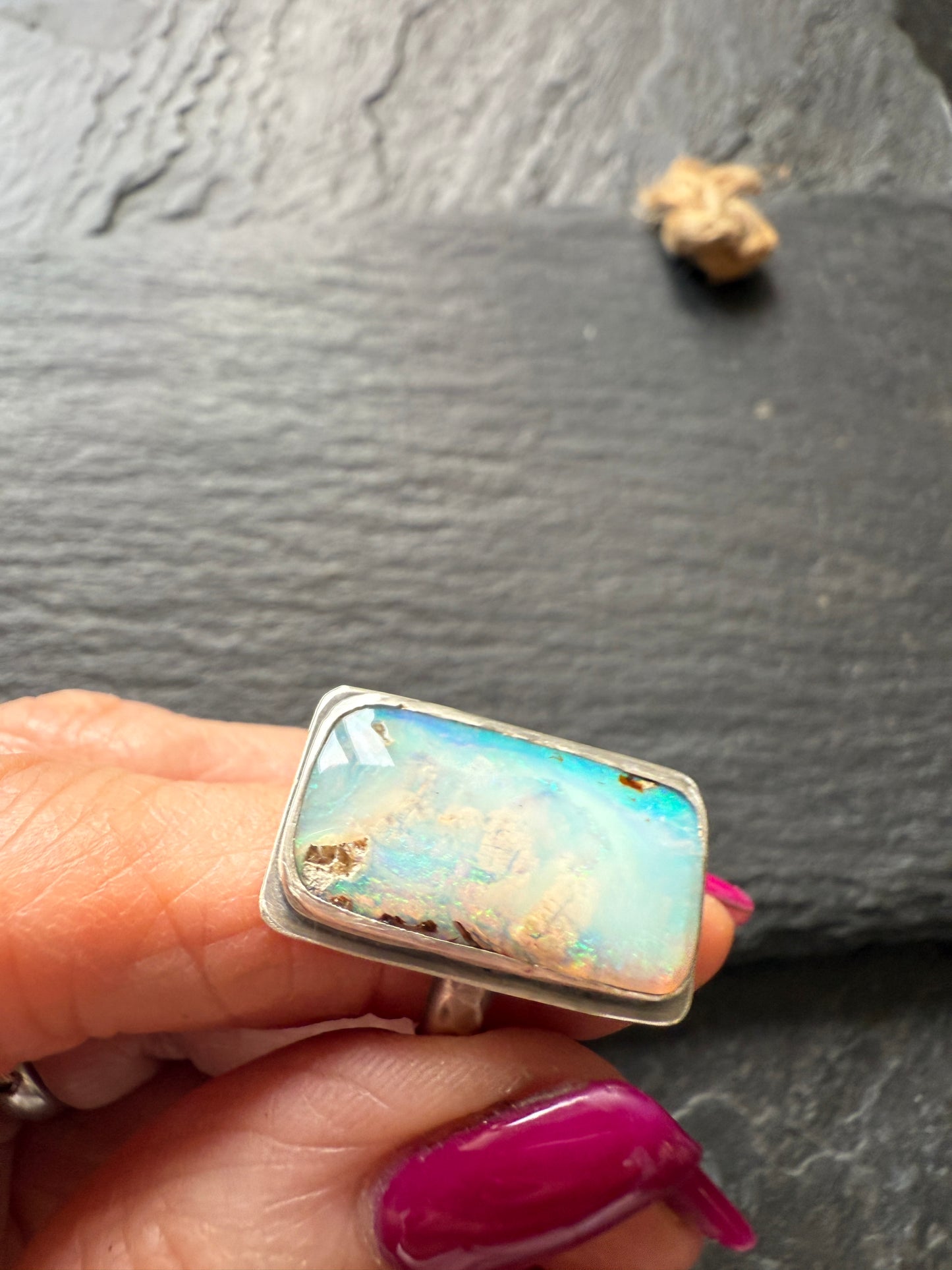 Boulder Opal Ring US 5