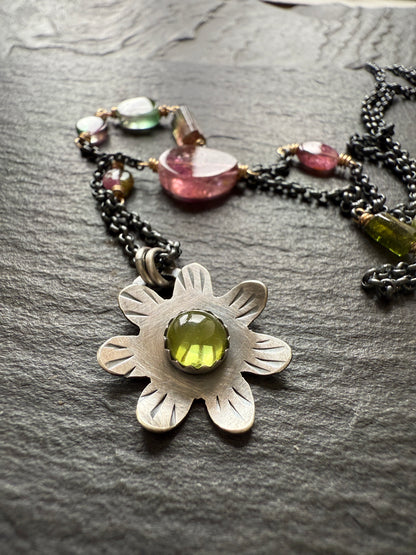Peridot Flower Pendant