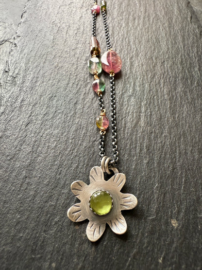 Peridot Flower Pendant