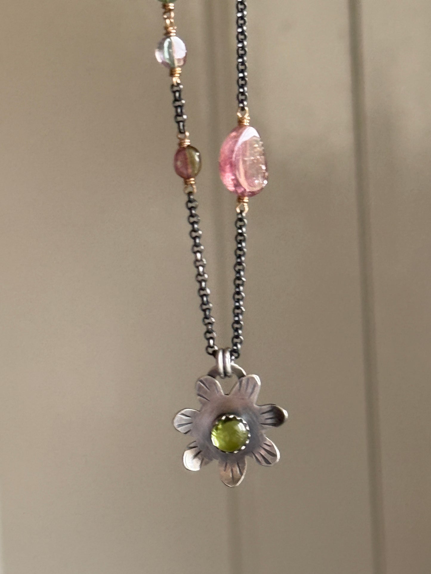 Peridot Flower Pendant