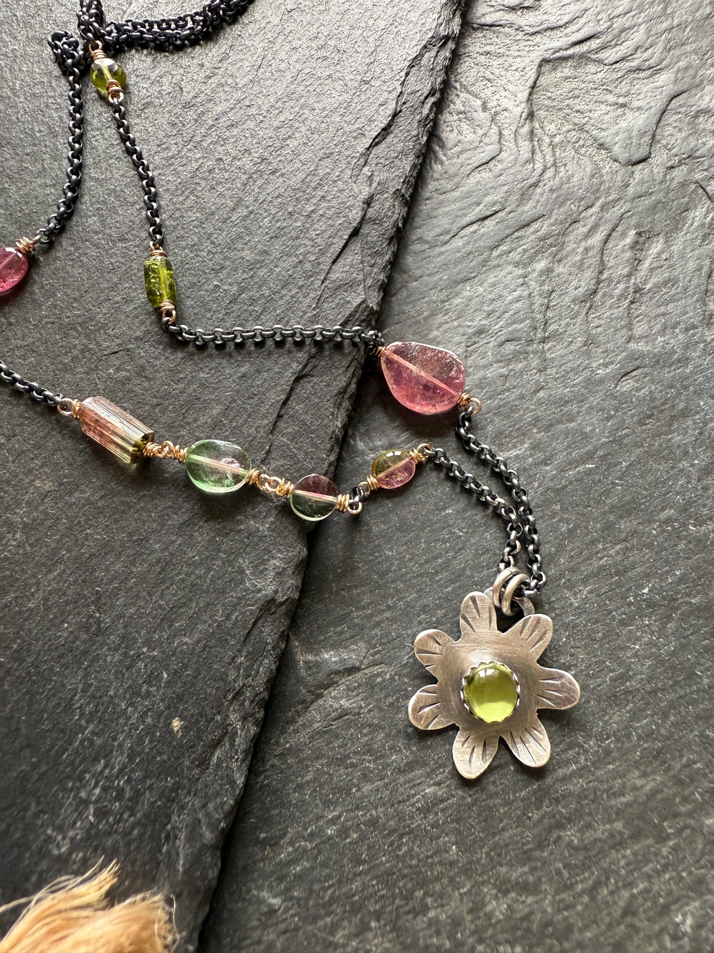 Peridot Flower Pendant