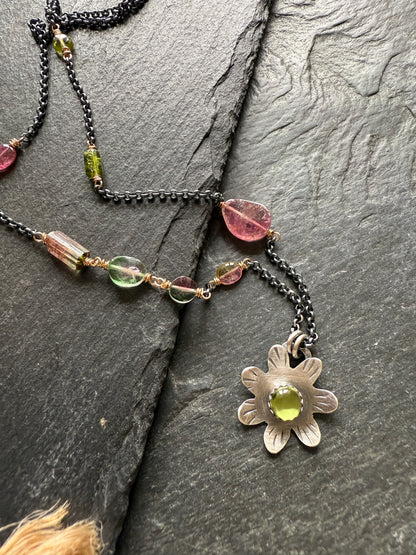 Peridot Flower Pendant