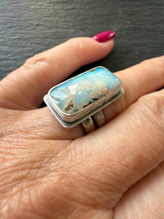 Boulder Opal Ring US 5