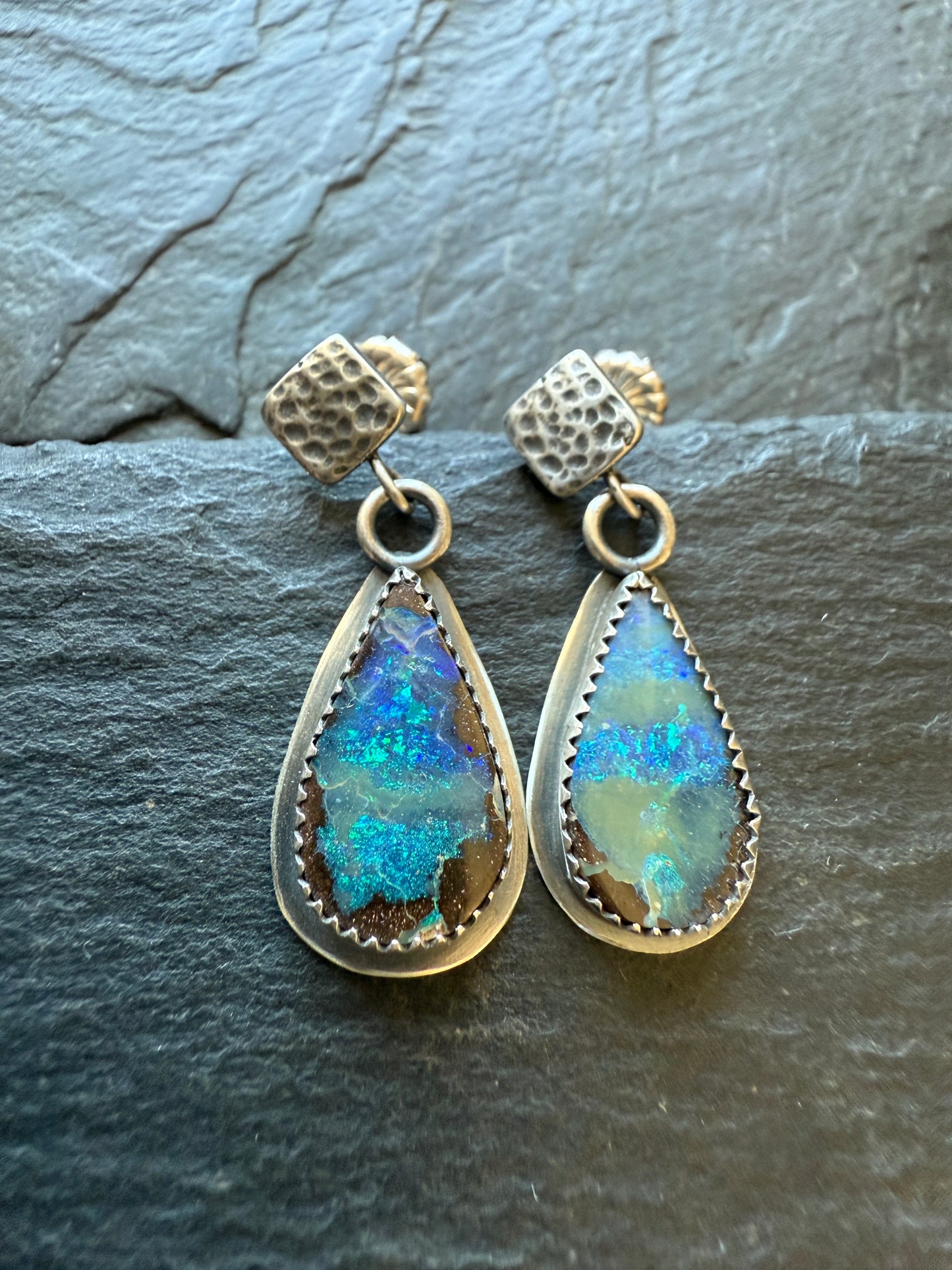 Blue Opal Earrings