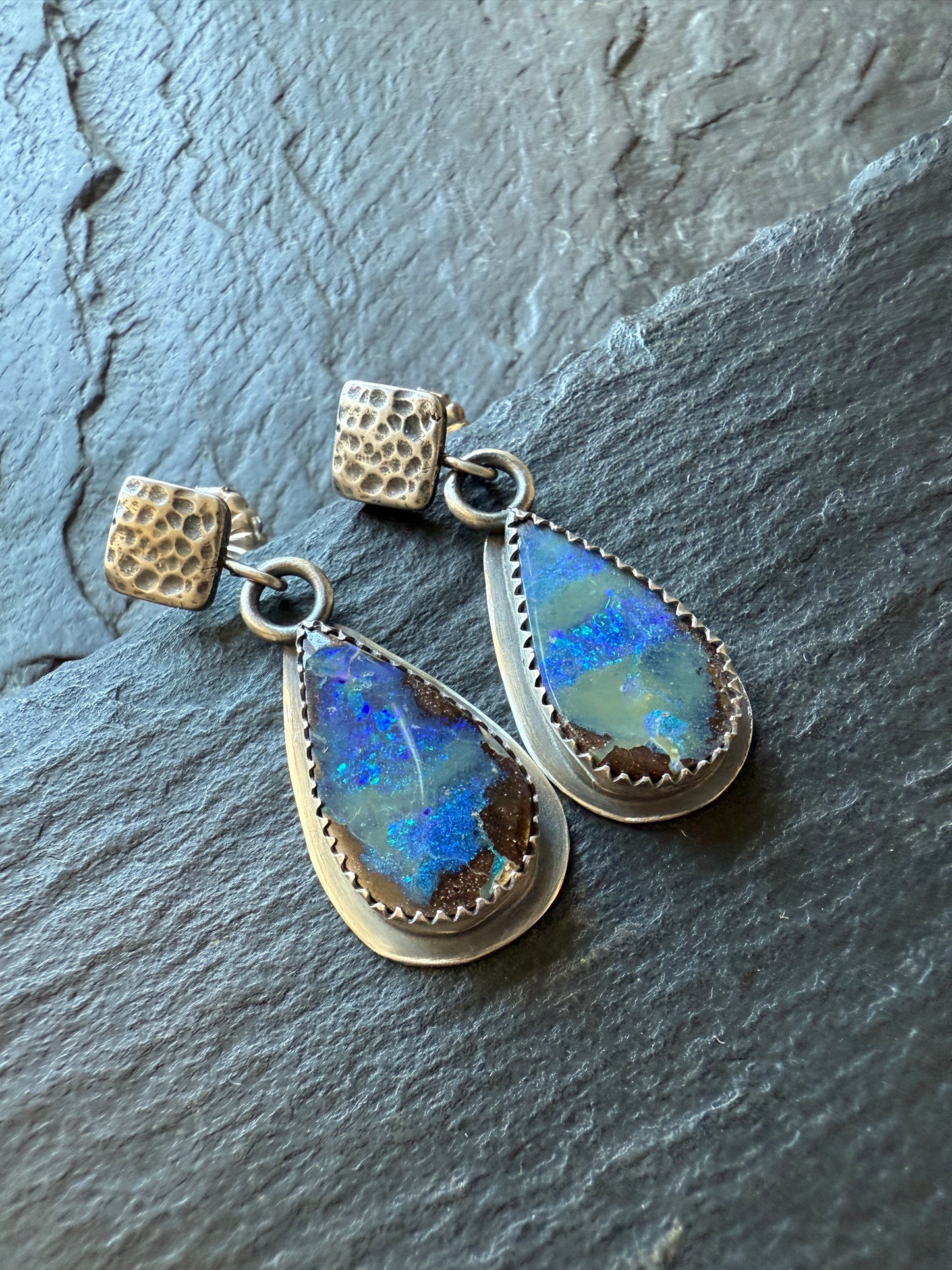 Blue Opal Earrings