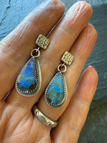 Blue Opal Earrings