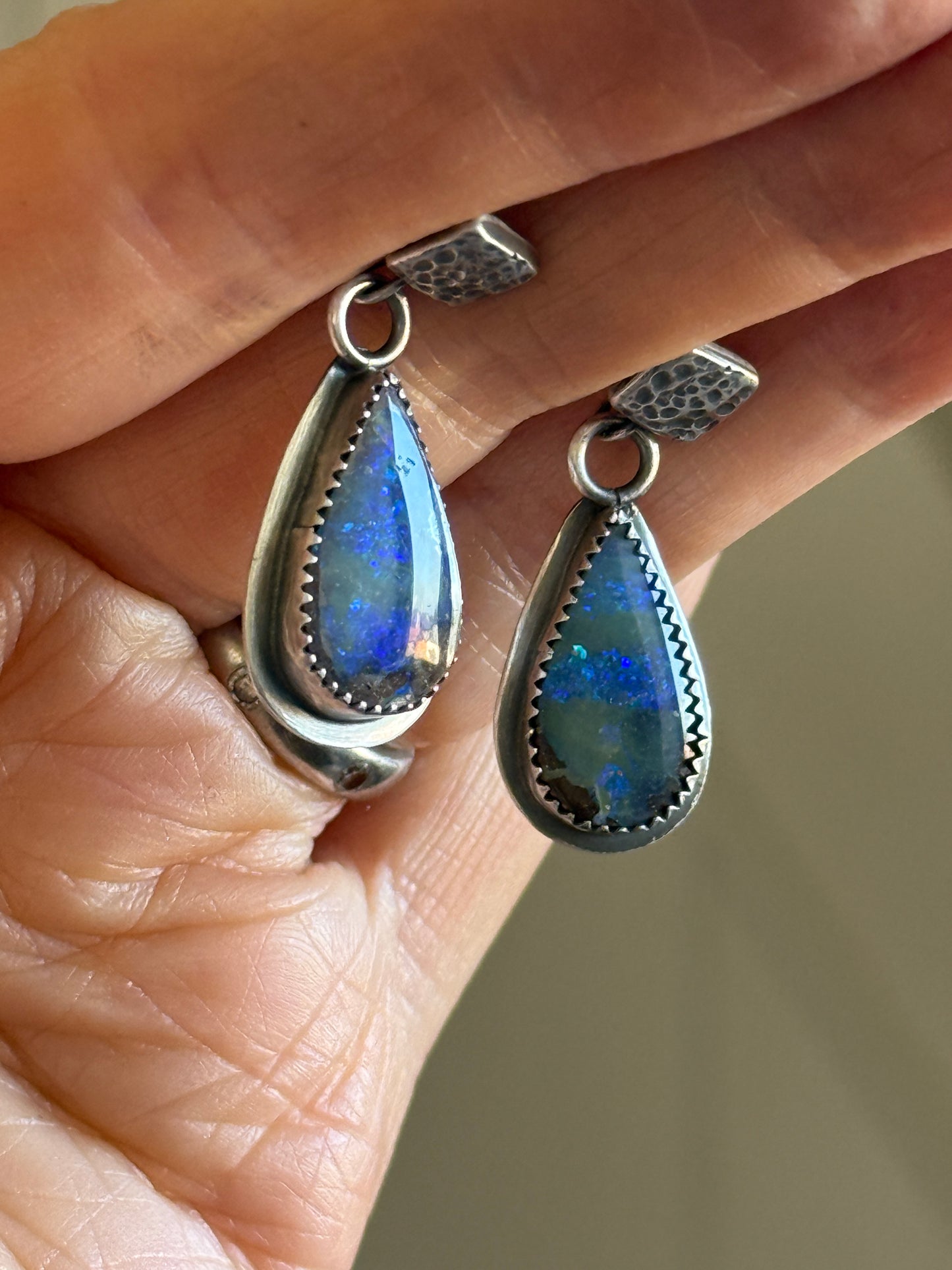 Blue Opal Earrings