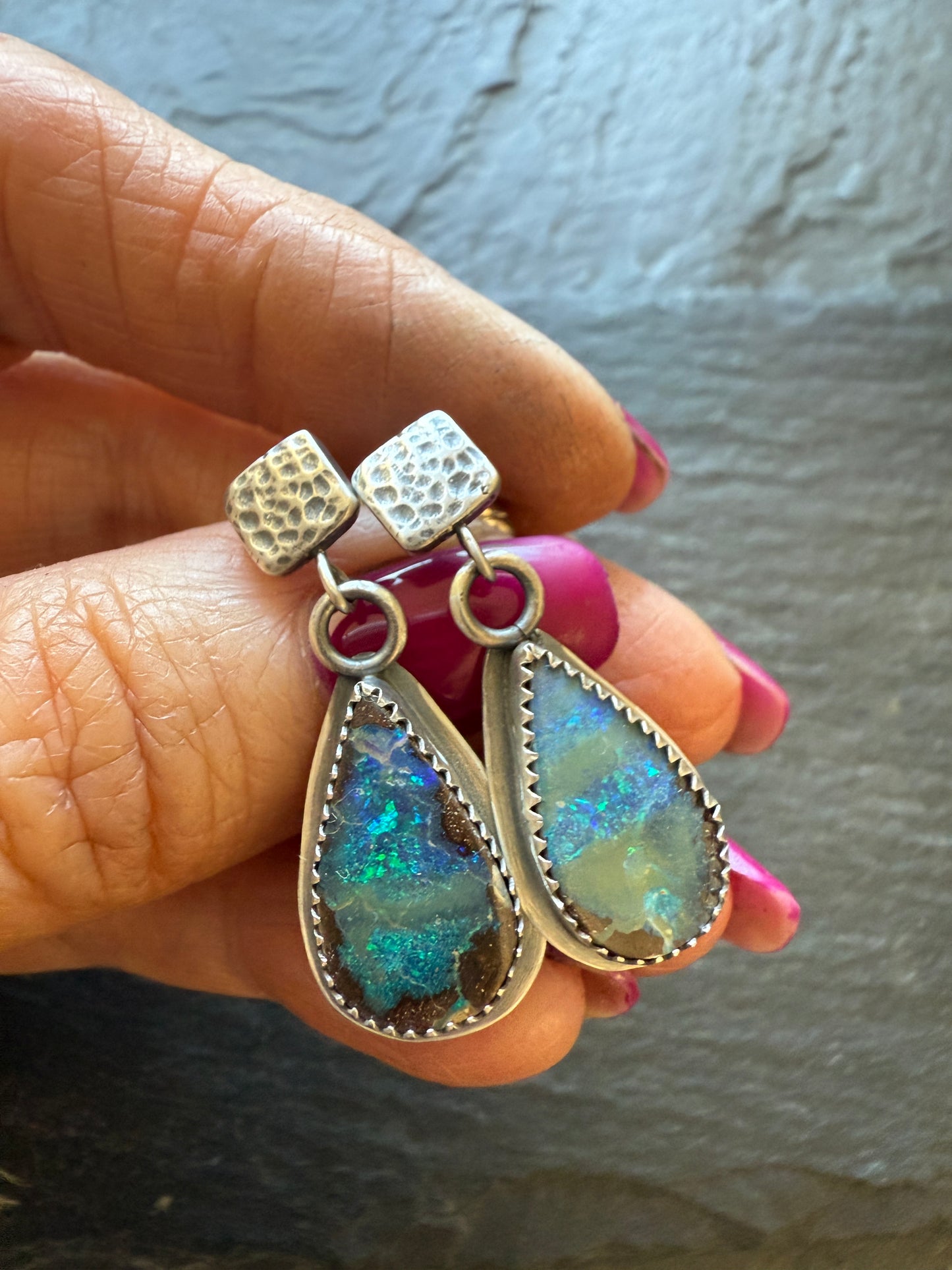 Blue Opal Earrings