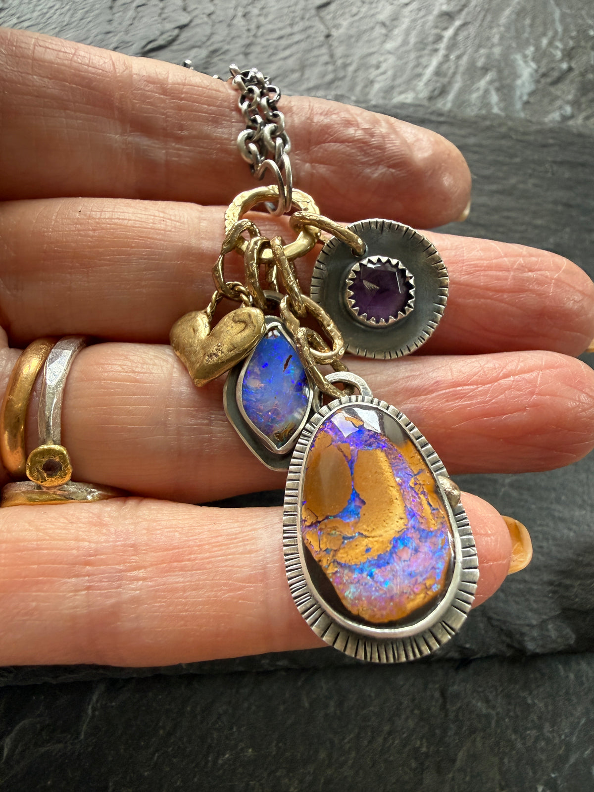 Purple Charm Necklace