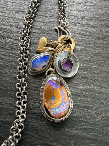 Purple Charm Necklace