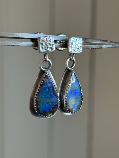 Blue Opal Earrings
