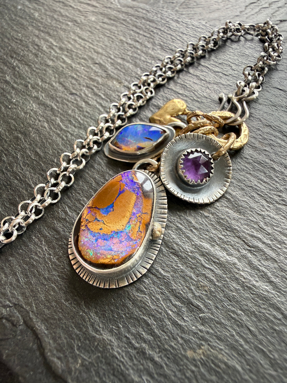 Purple Charm Necklace