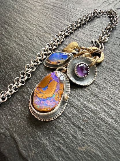Purple Charm Necklace