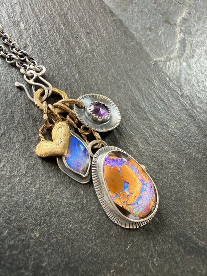 Purple Charm Necklace