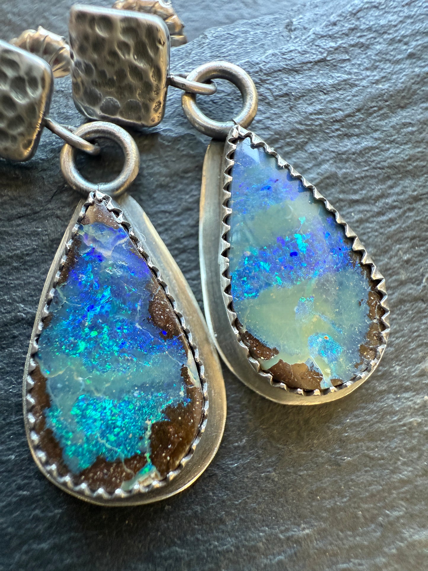 Blue Opal Earrings