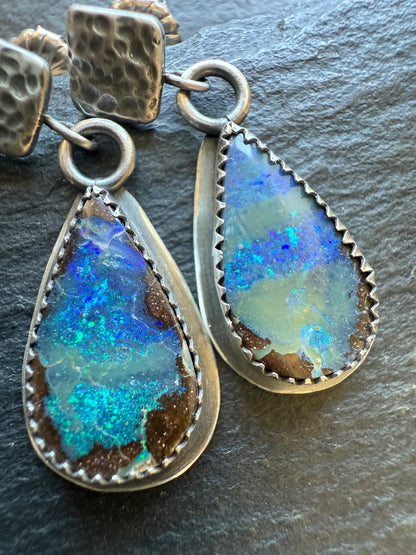 Blue Opal Earrings