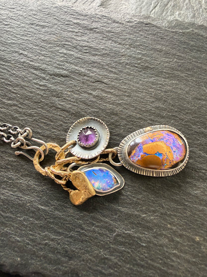 Purple Charm Necklace