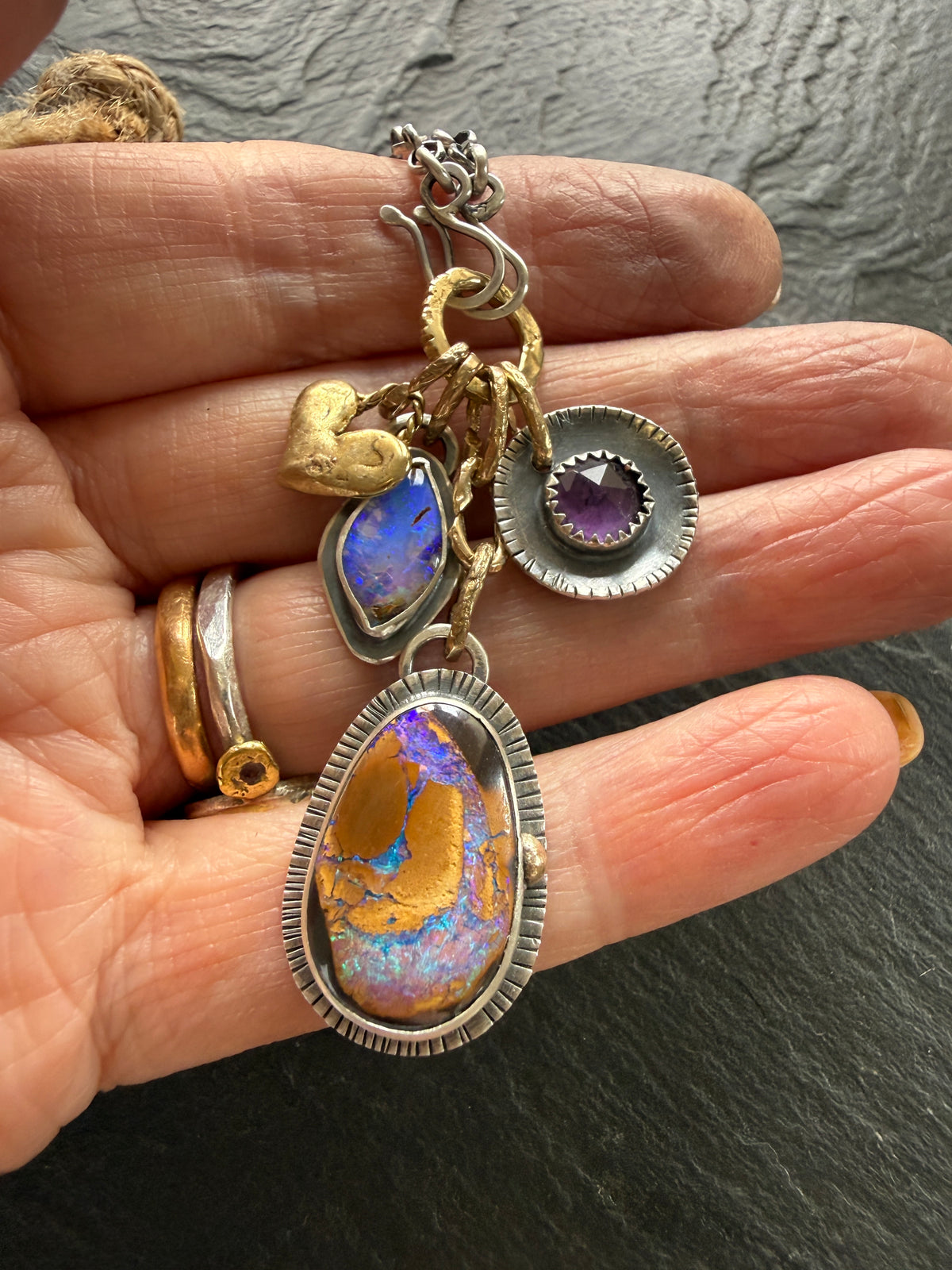 Purple Charm Necklace