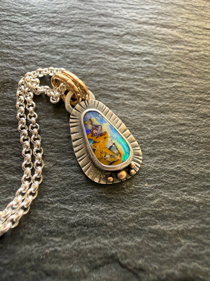 Dainty Boulder Opal Pendant