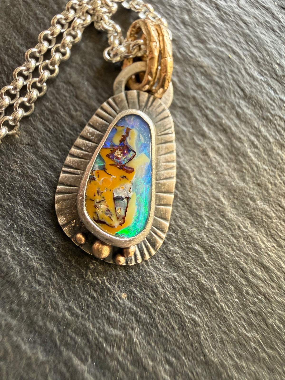 Dainty Boulder Opal Pendant