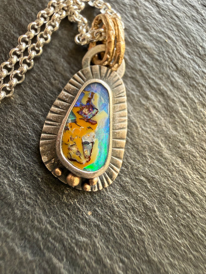 Dainty Boulder Opal Pendant