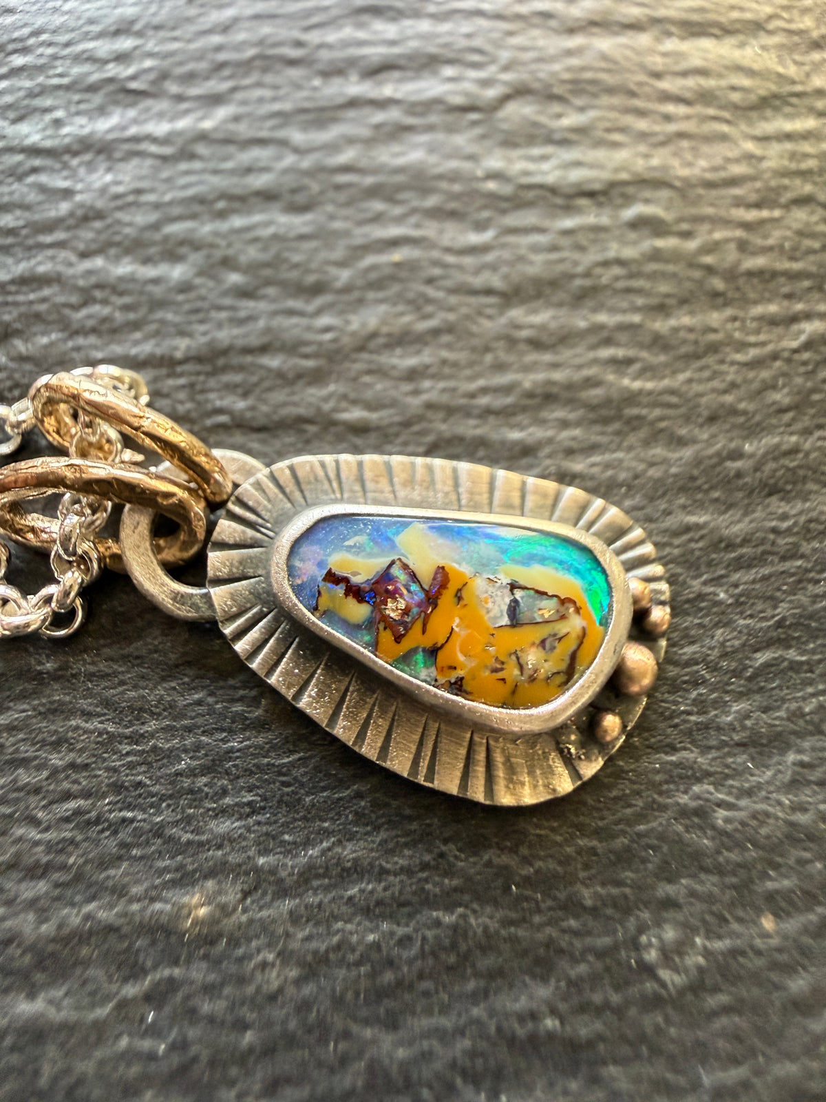 Dainty Boulder Opal Pendant