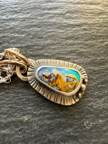 Dainty Boulder Opal Pendant
