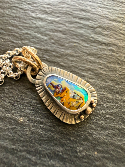 Dainty Boulder Opal Pendant
