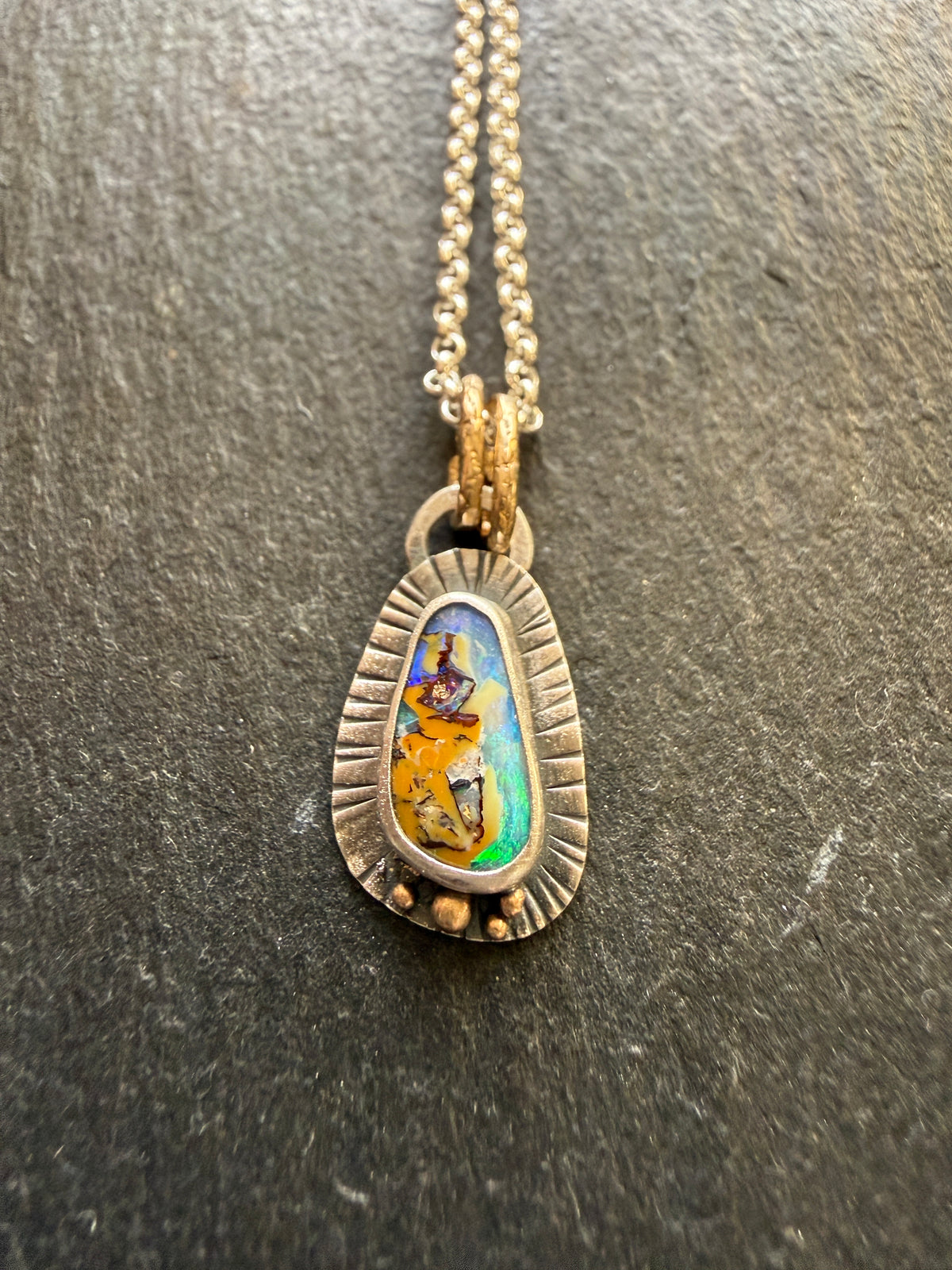 Dainty Boulder Opal Pendant