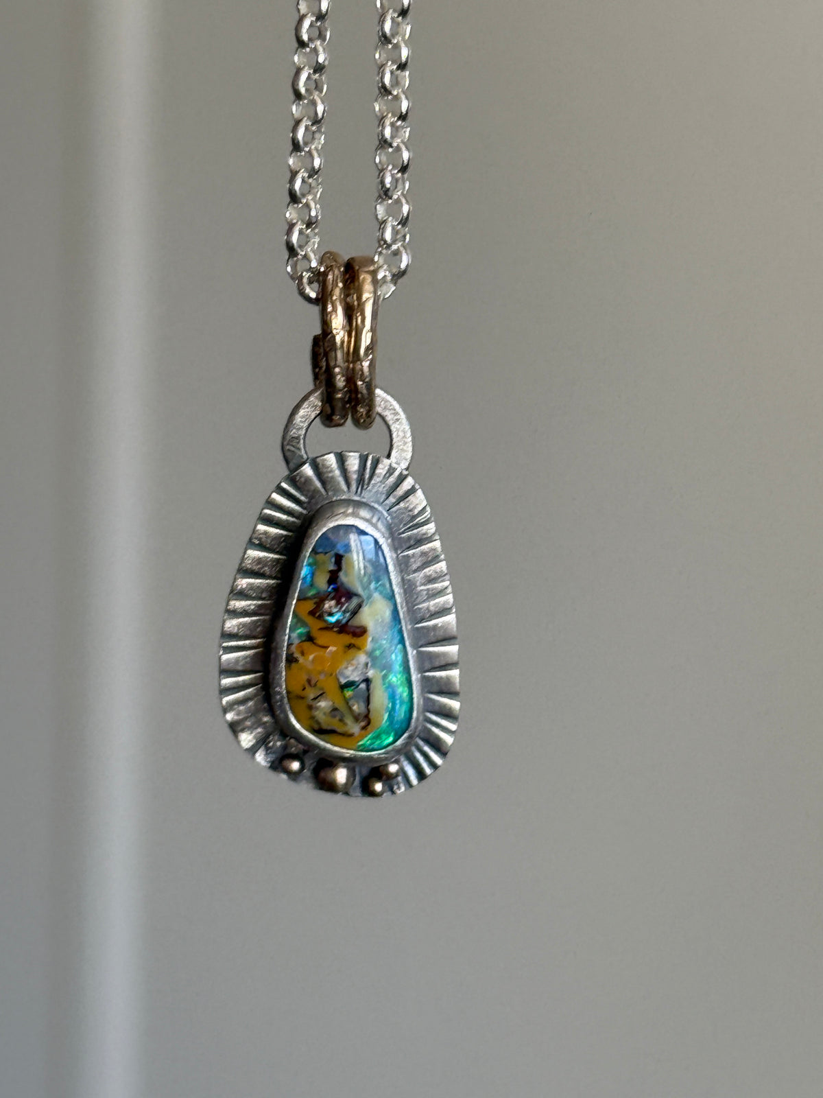 Dainty Boulder Opal Pendant