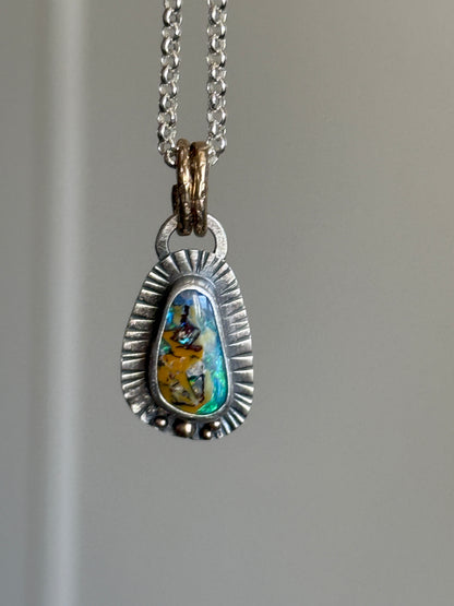 Dainty Boulder Opal Pendant