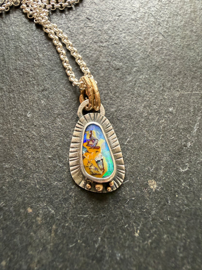 Dainty Boulder Opal Pendant