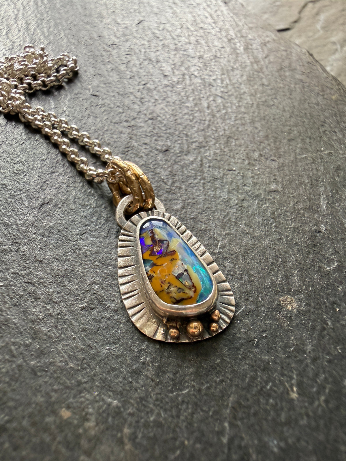 Dainty Boulder Opal Pendant