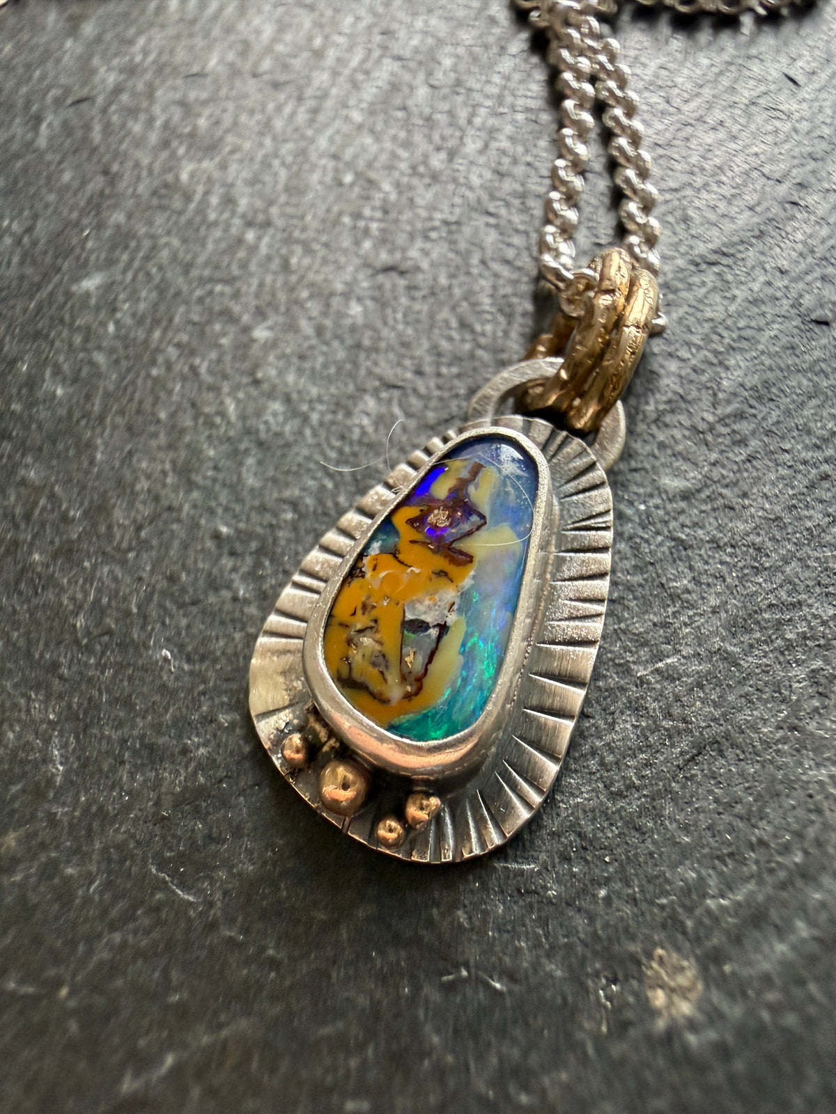 Dainty Boulder Opal Pendant