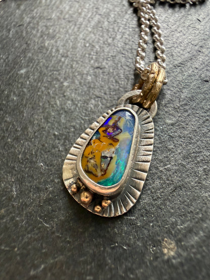 Dainty Boulder Opal Pendant