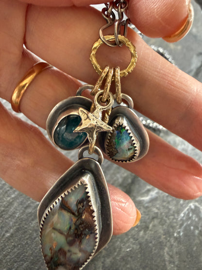 RESERVED - Large Boulder Opal with Charms